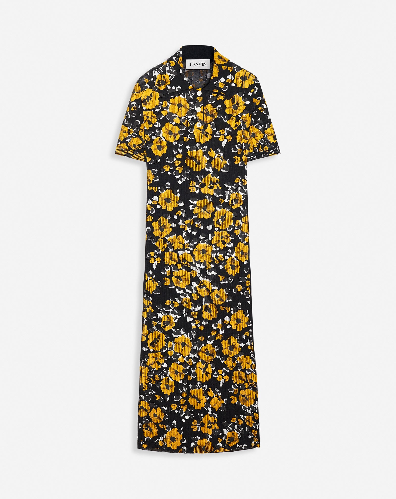 POLO MIDI DRESS IN PRINTED SILK AND COTTON - 1