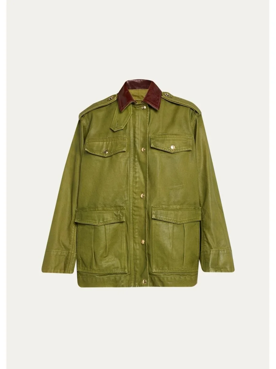 The Ettienne Contrast Collar Utility Jacket - 1