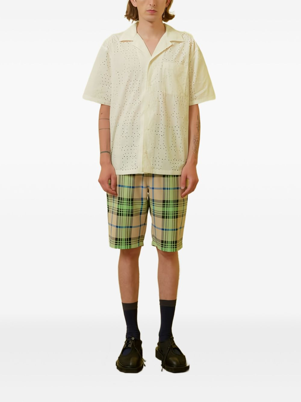 plaid-pattern shorts - 3