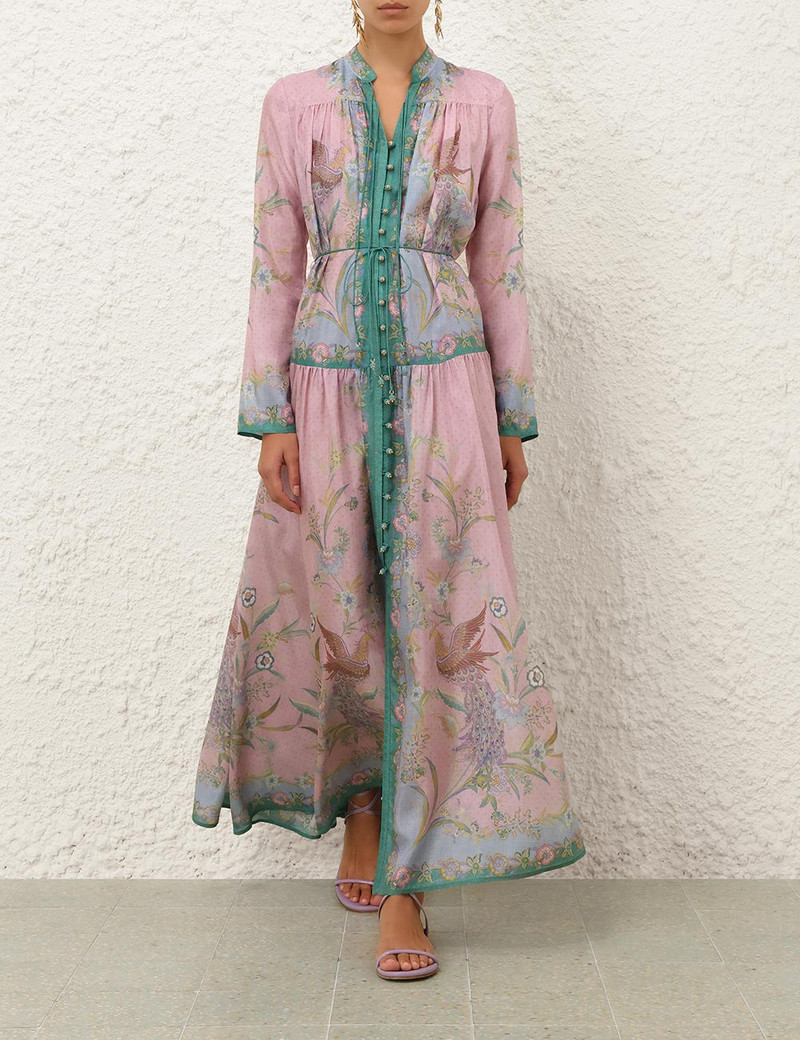 Zimmermann INDRA LONG SLEEVE MAXI DRESS outlook