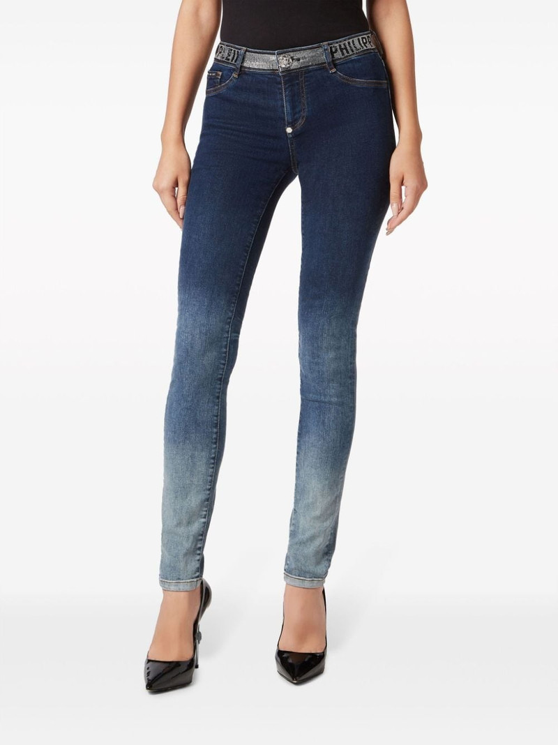 rhinestone-embellished gradient-effect jeans 3