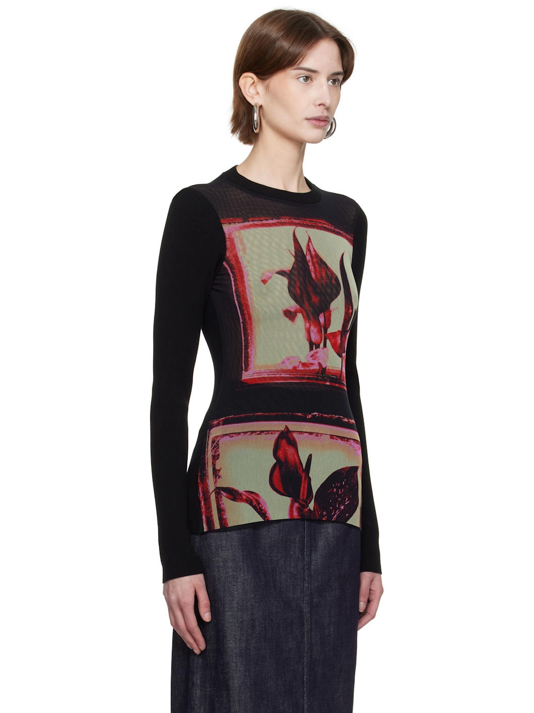 Black Flowers Cadres T-shirt - 2