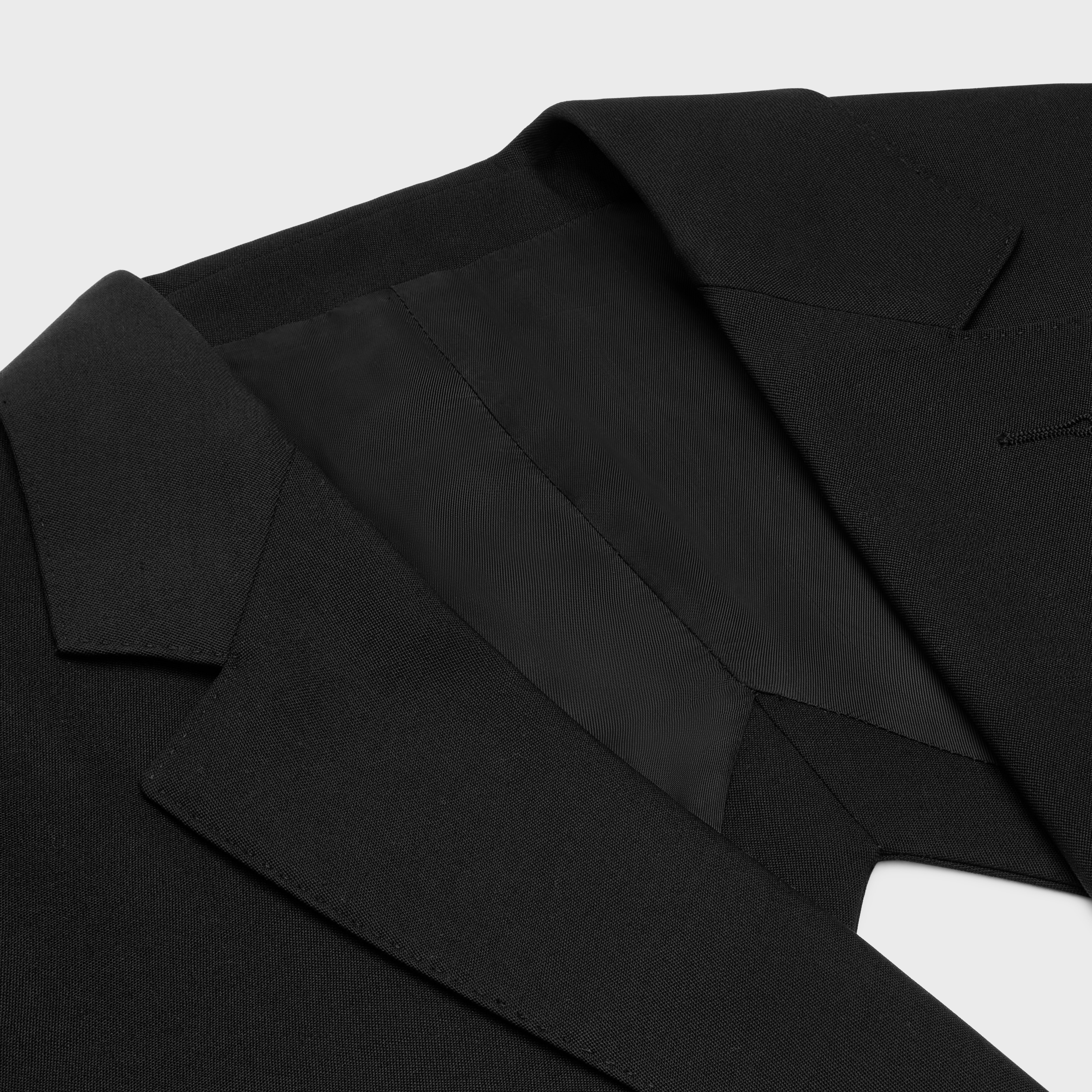 Boxy diamond jacket in grain de poudre - 3