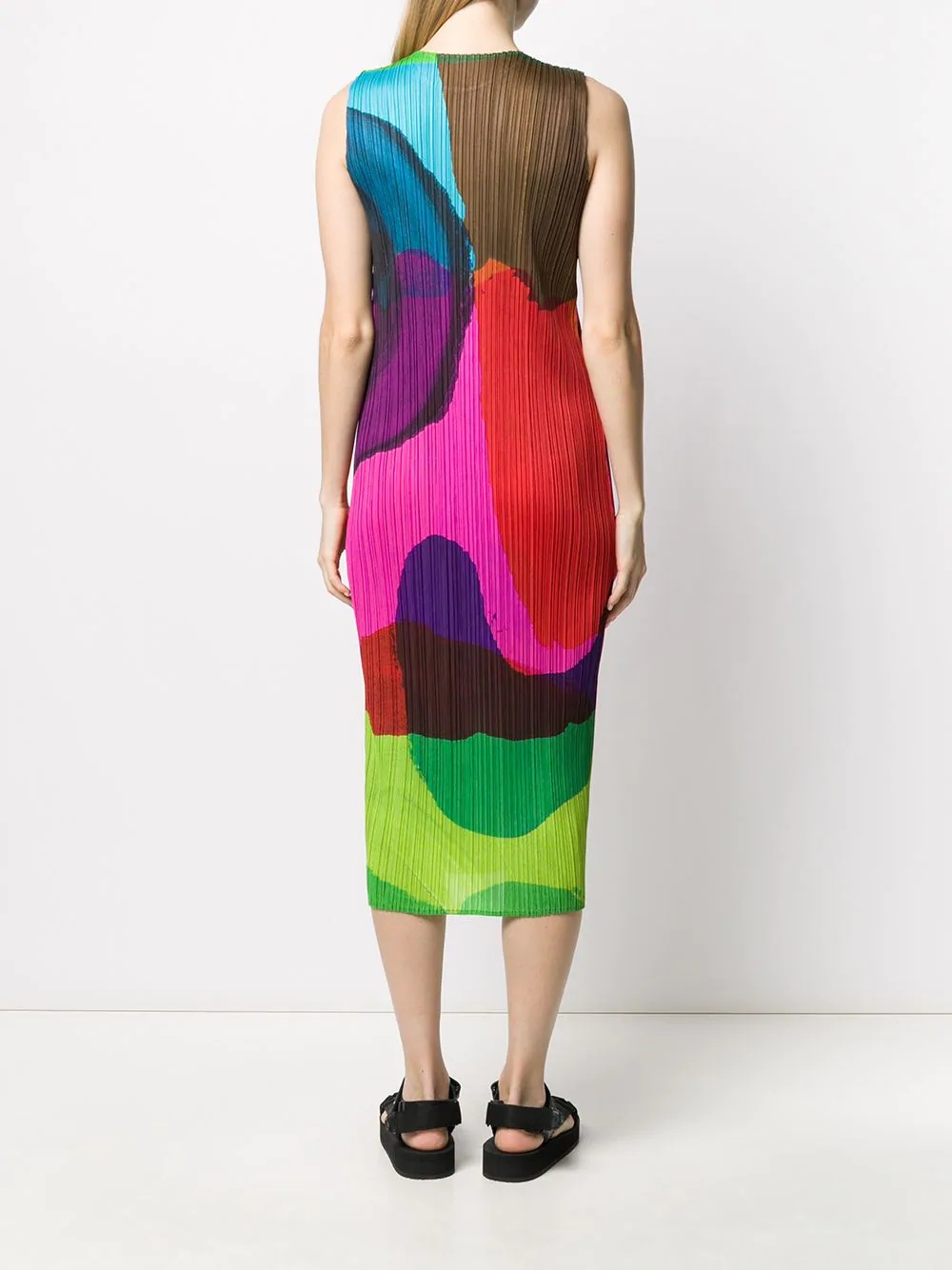 abstract-pattern pleated dress - 4