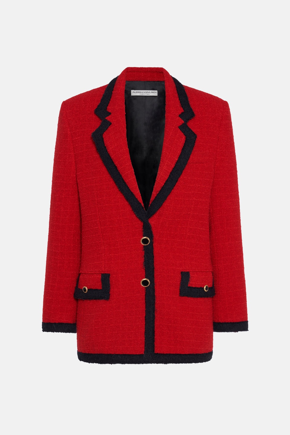 OVERSIZED CHECKED TWEED BOUCLE JACKET - 1