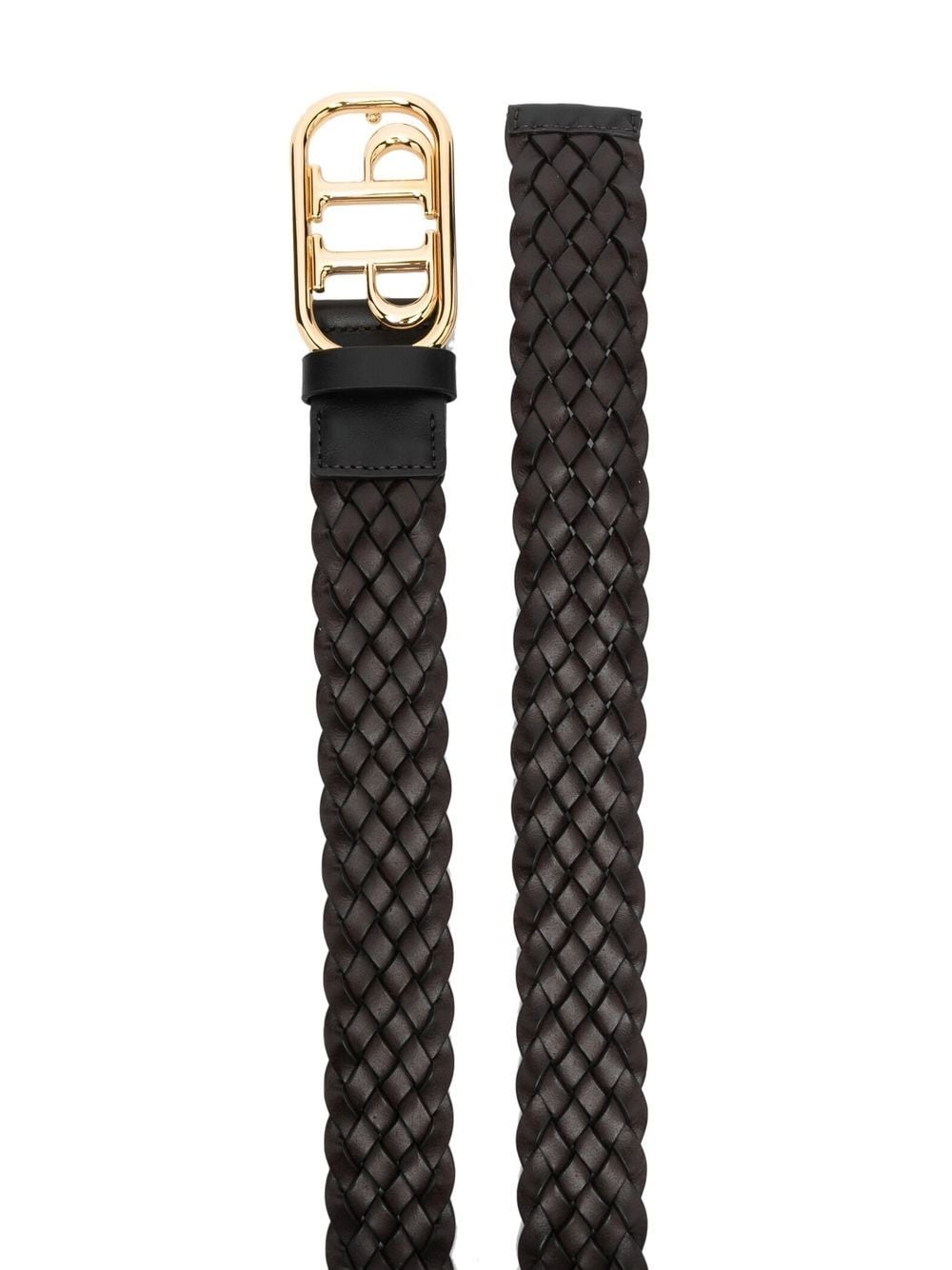 braided logo buckle belt - 2