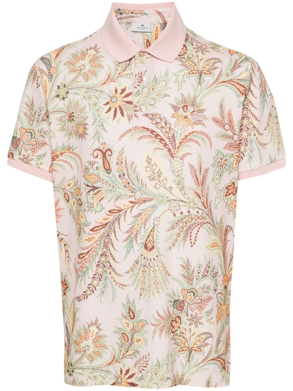 floral-print polo shirt - 1