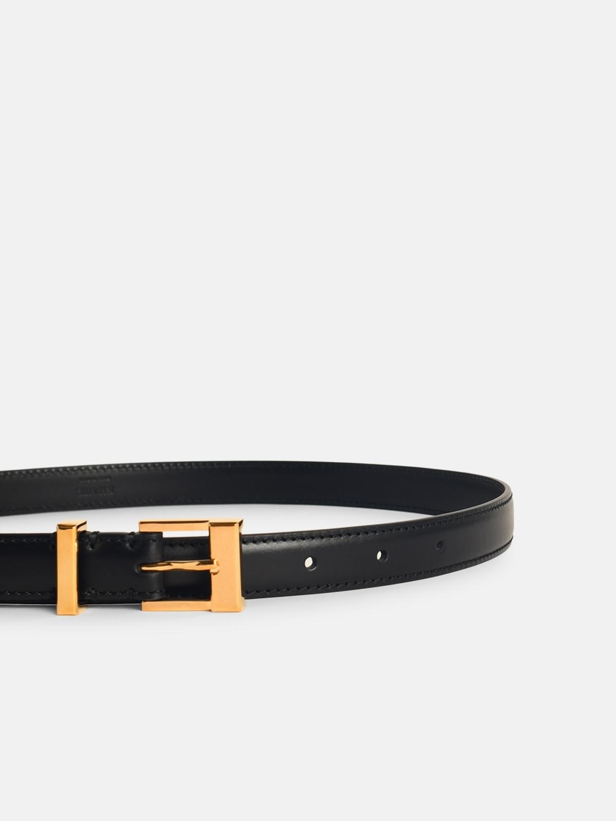 'MANHATTAN' BLACK LEATHER BELT - 3