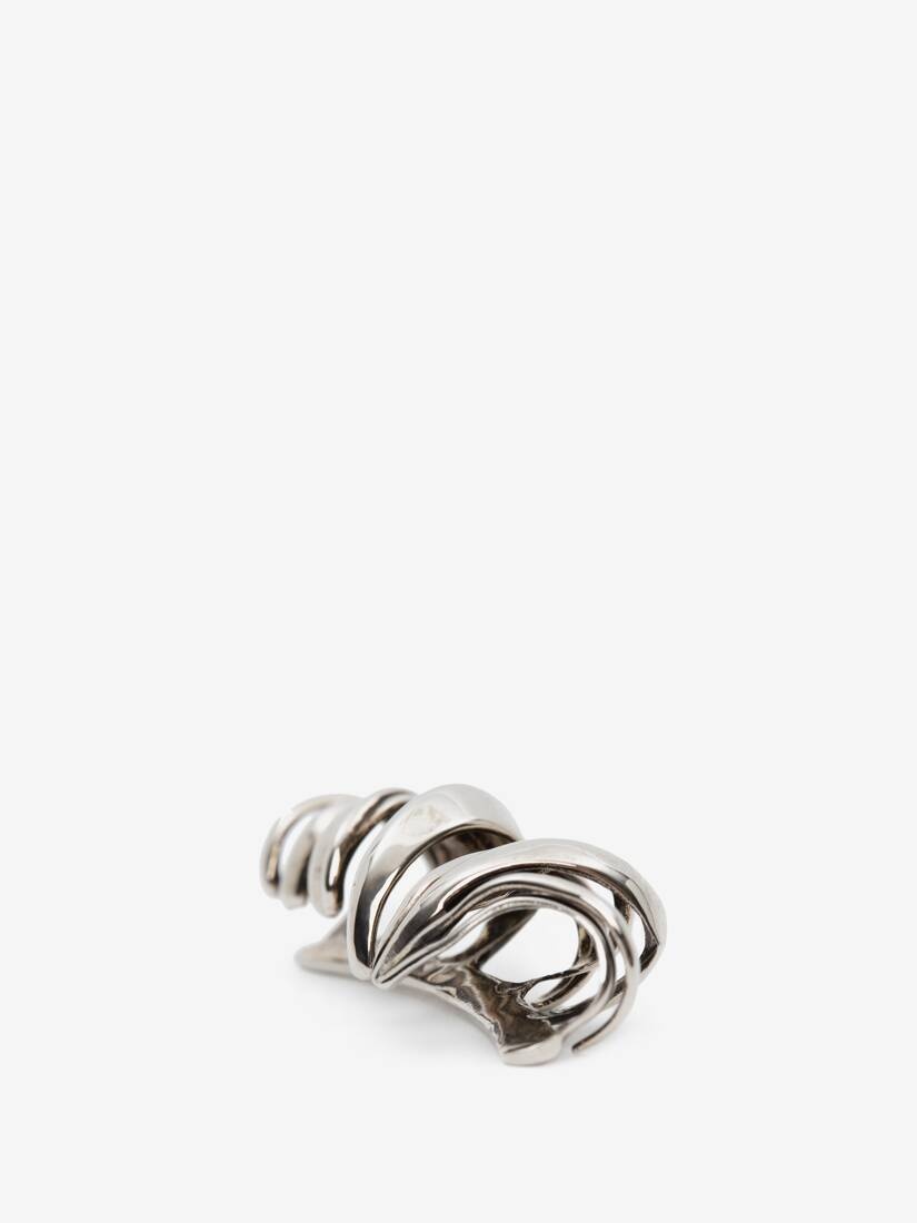 Multi Hoop Ear Cuff in Antique Silver - 4
