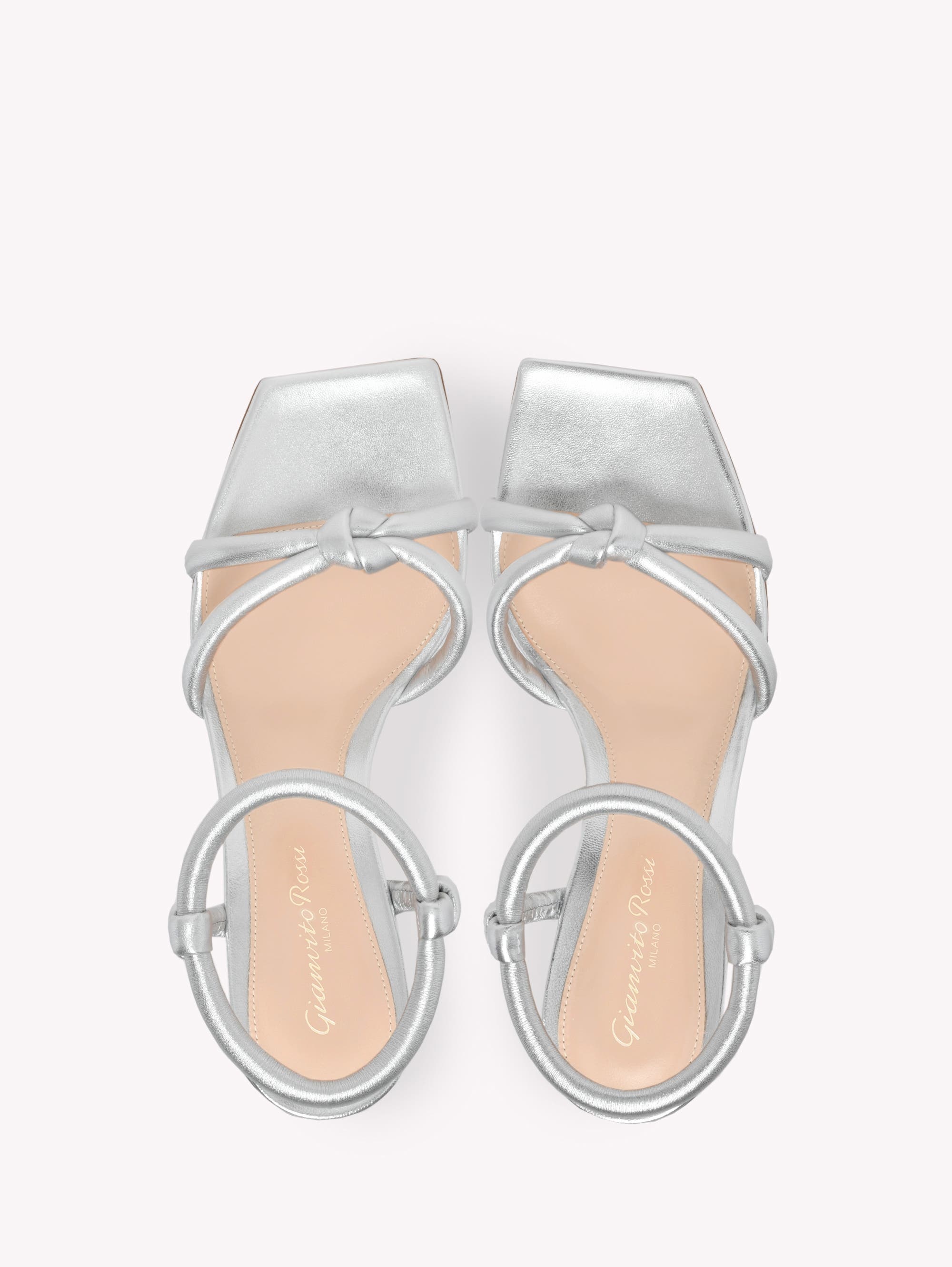 Gianvito Rossi Juno 55 Sandals in Metallic Silver Leather at Nordstrom - 3