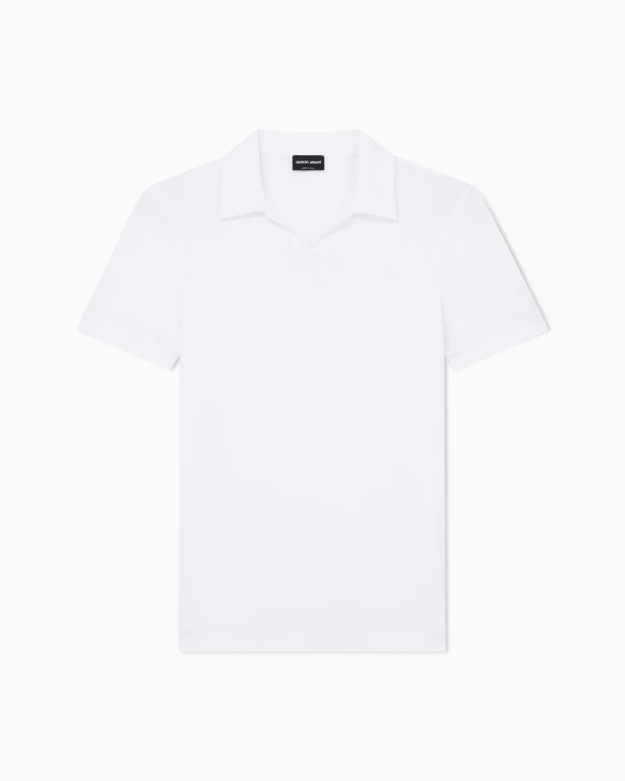 Stretch viscose jersey short-sleeved polo shirt - 1