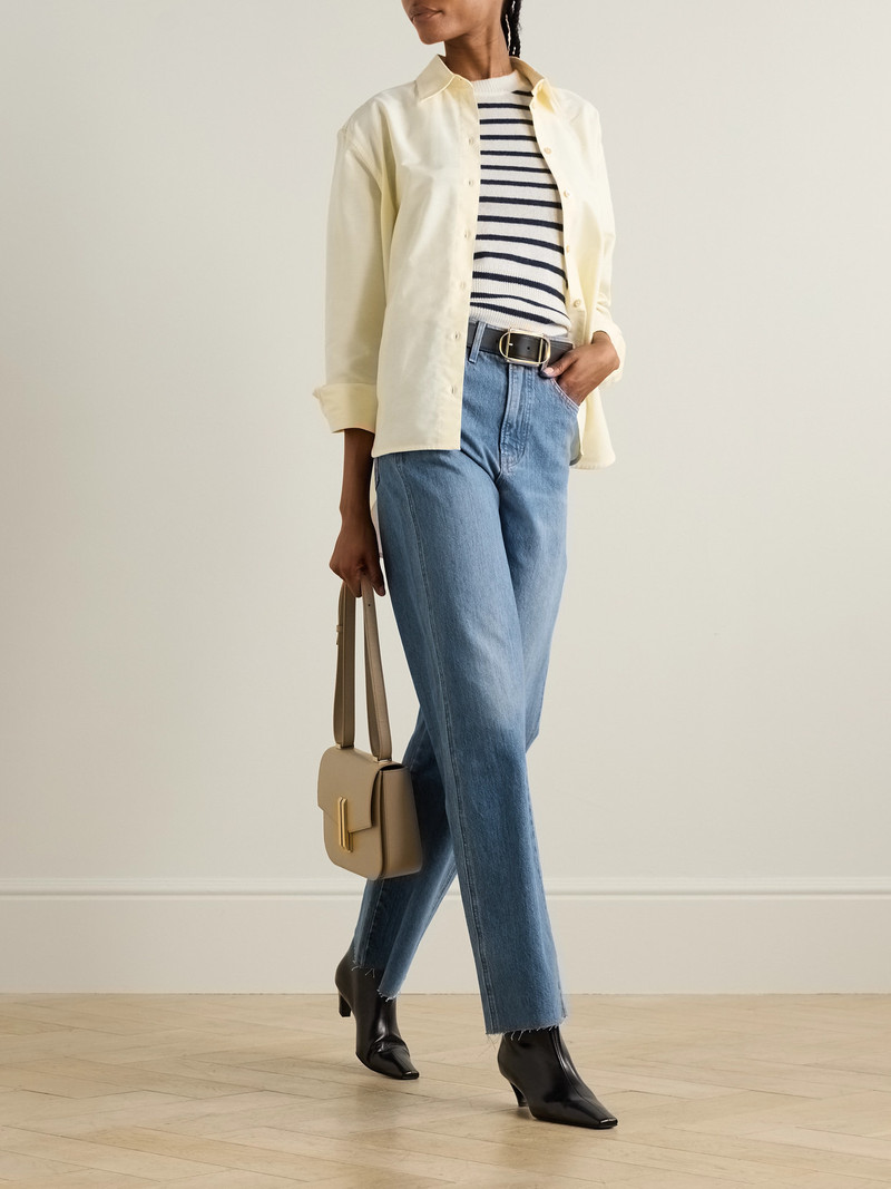 VERONICA BEARD Taylor Frayed High-rise Wide-leg Jeans outlook