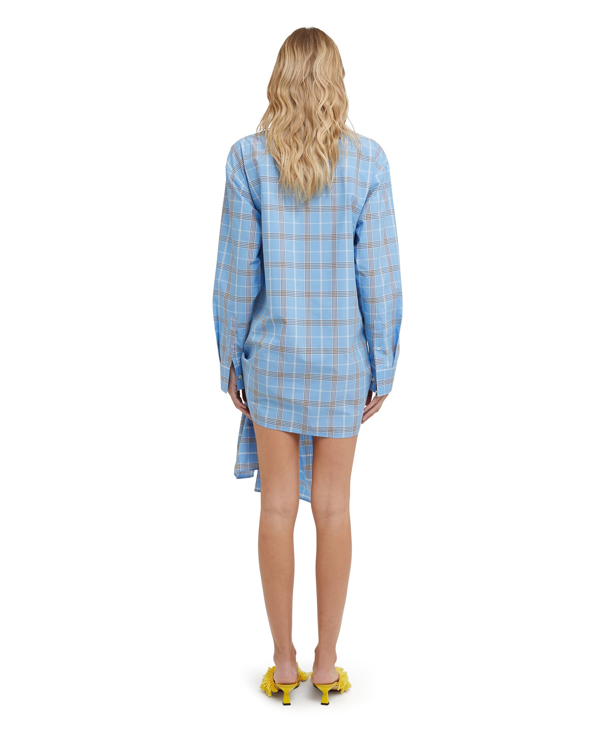 Poplin check dress with knot - 3