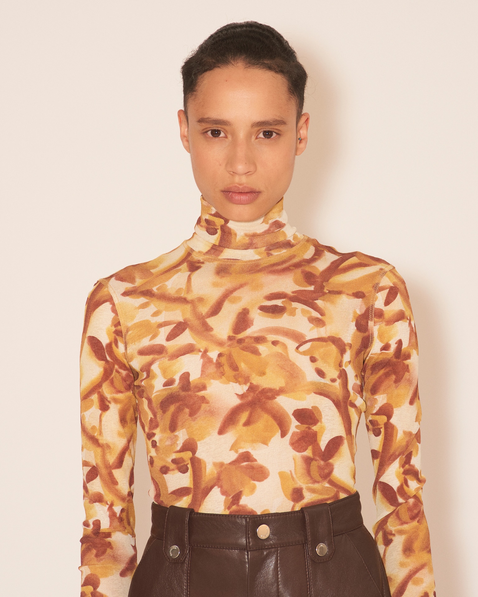 HARRI - Superfine merino turtle neck - Botanic aquarelle - 6