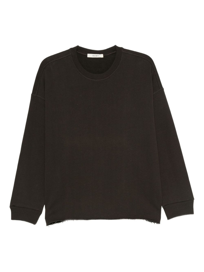 raw-edge cotton sweatshirt 1