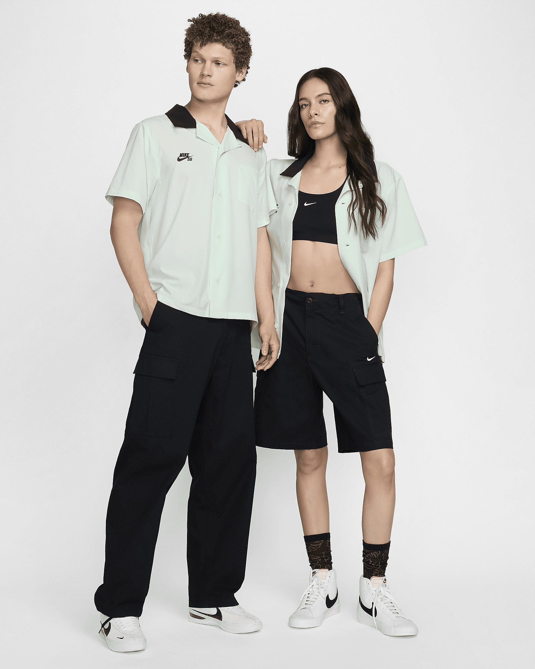 Nike SB Short-Sleeve Button-Up Skate Bowler Shirt - 9