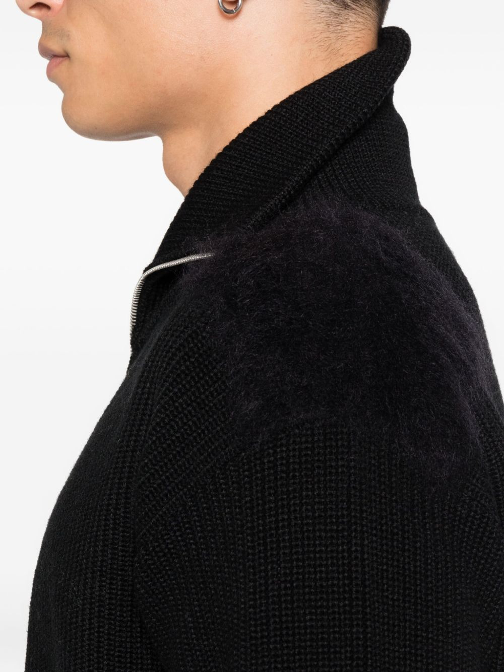 high-neck zip-up cardigan - 5