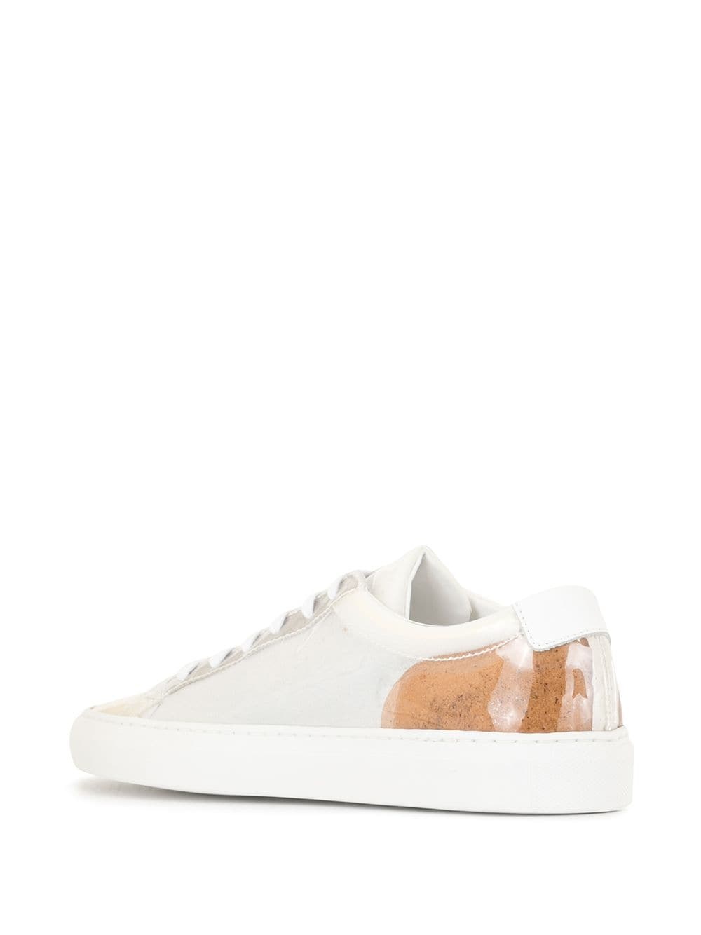 low top contrast panel sneakers - 3