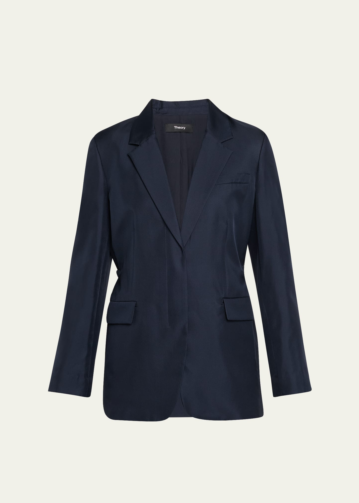 Relaxed Silk Cinch Blazer - 1