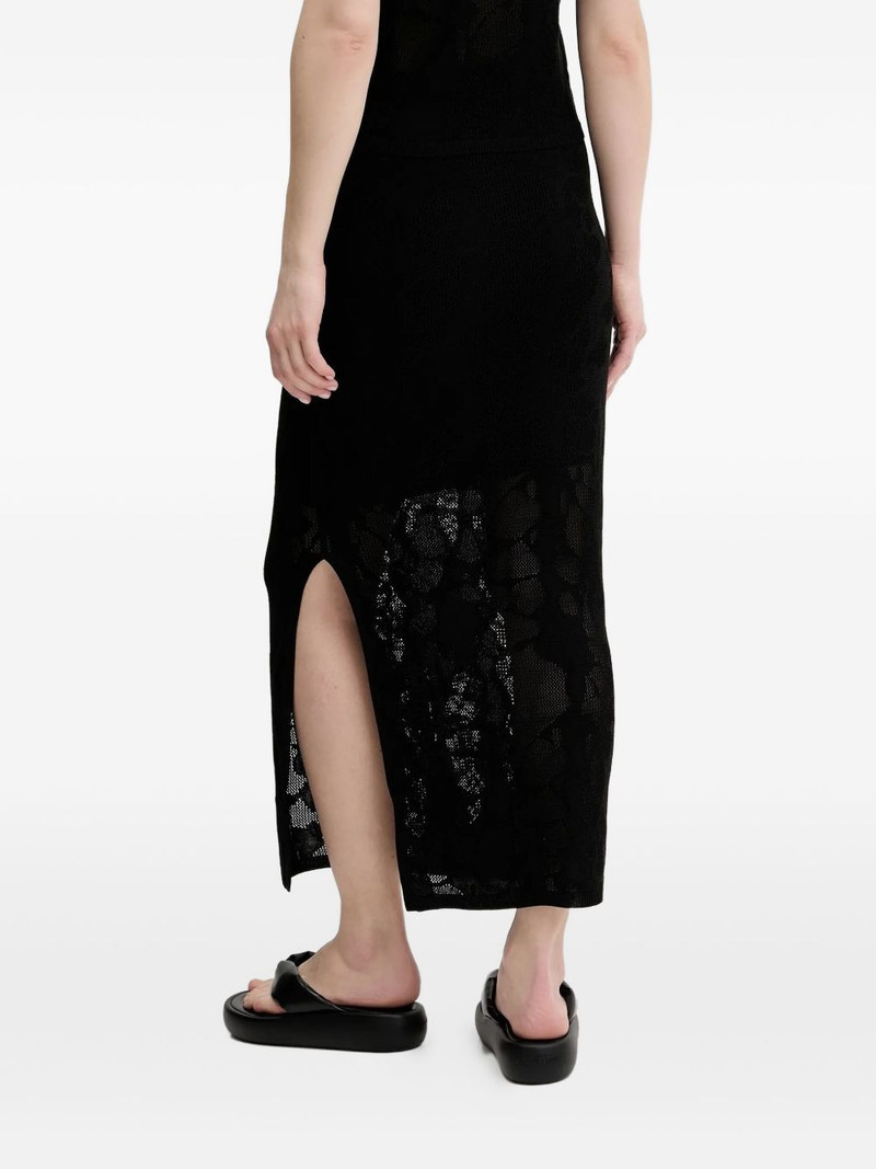HUGO lace-pattern side-slit skirt outlook