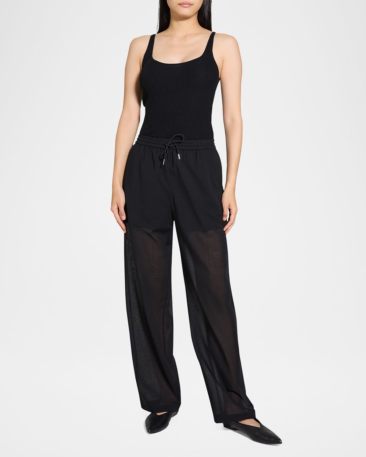 Drawstring Pull-On Pants - 2