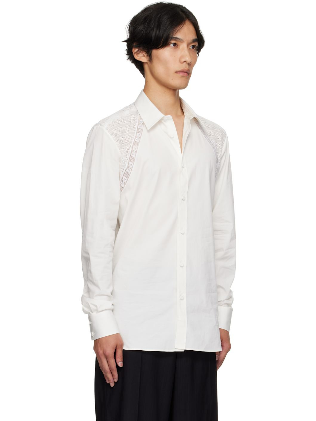 White Lace Harness Shirt - 2