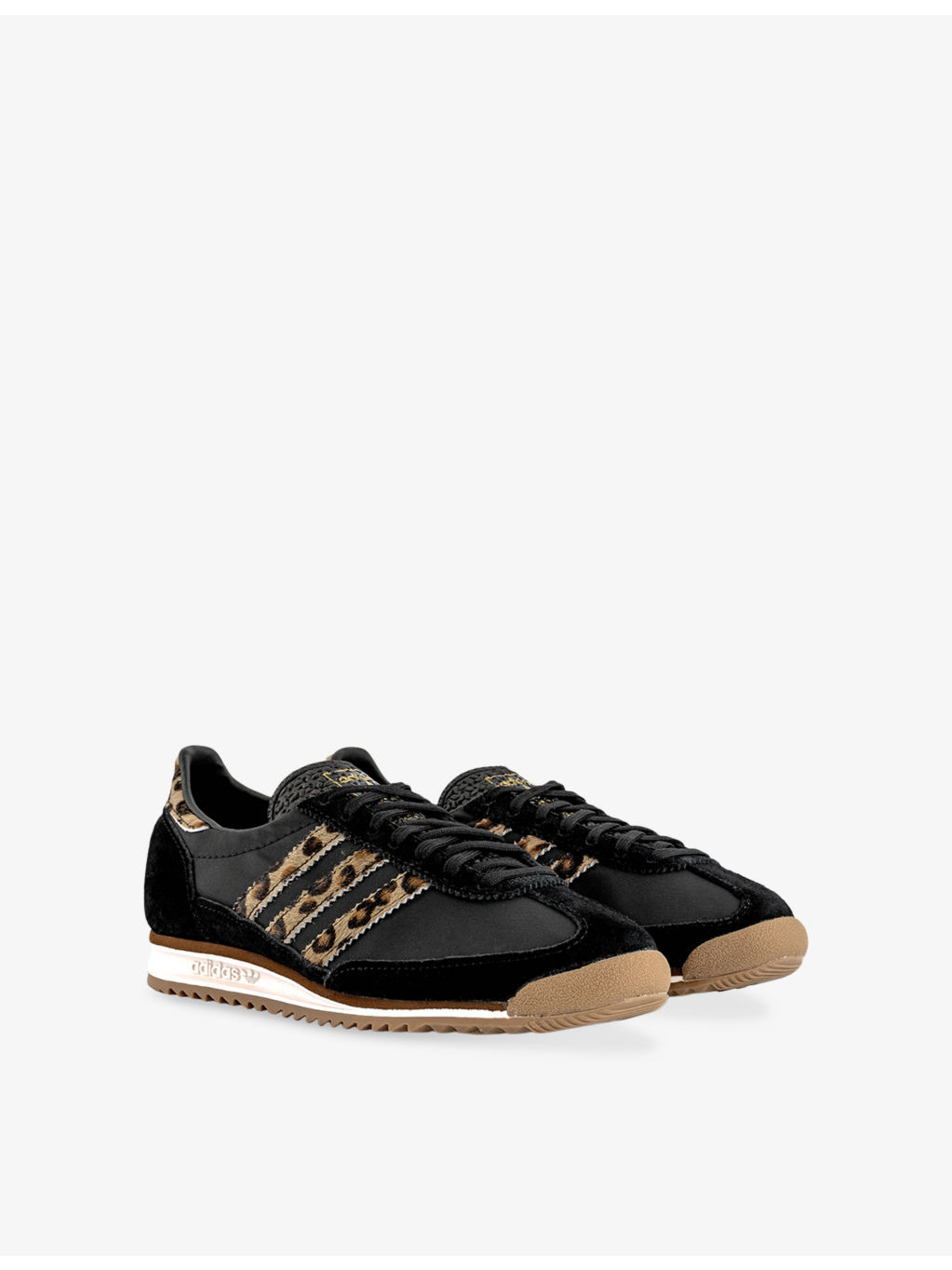 SL 72 Leopard Nylon-Suede Trainers - 3