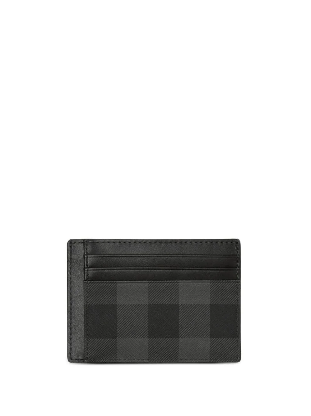 checked leather cardholder - 1