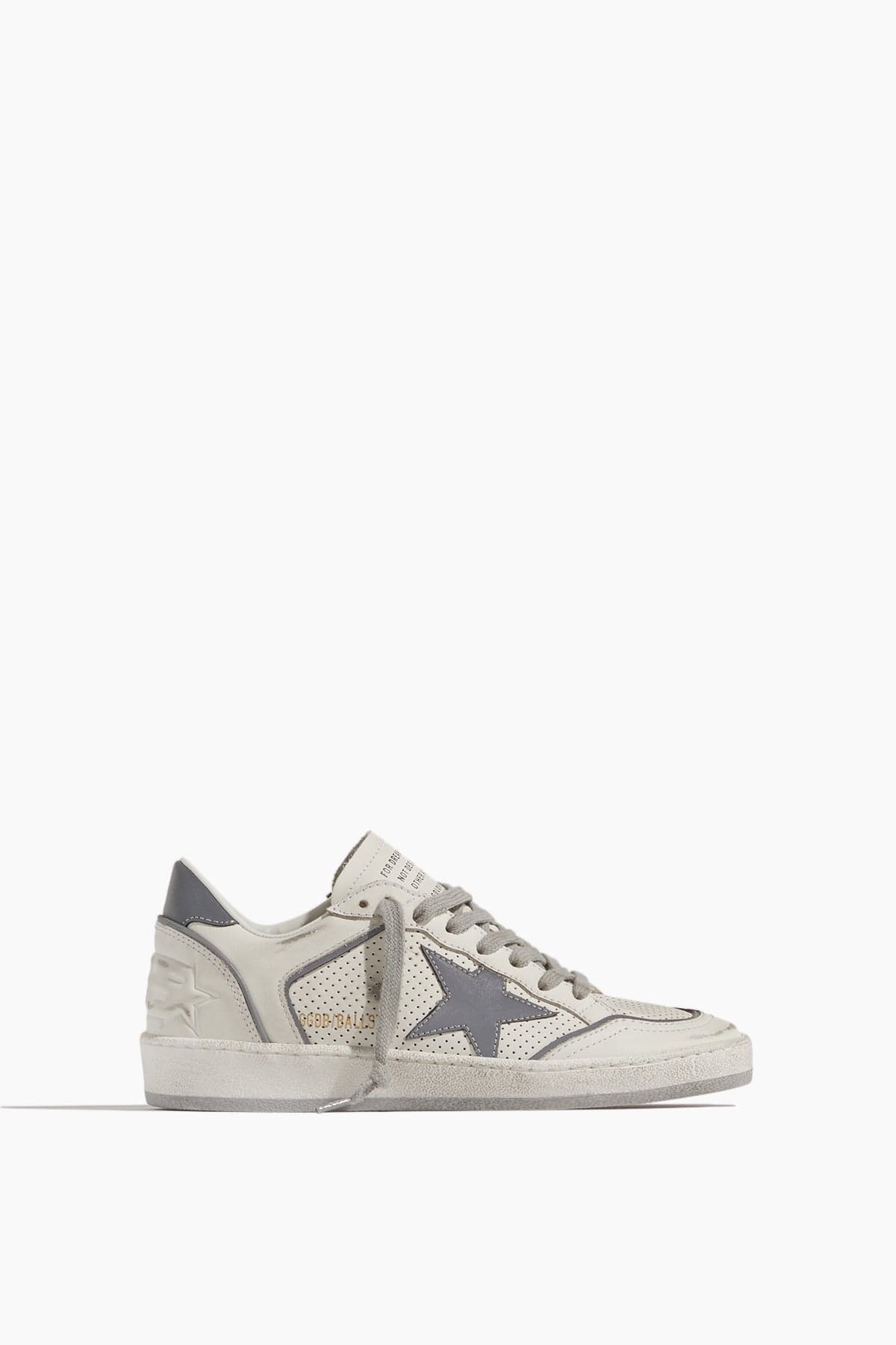 Ball Star Sneaker in White/Silver - 1