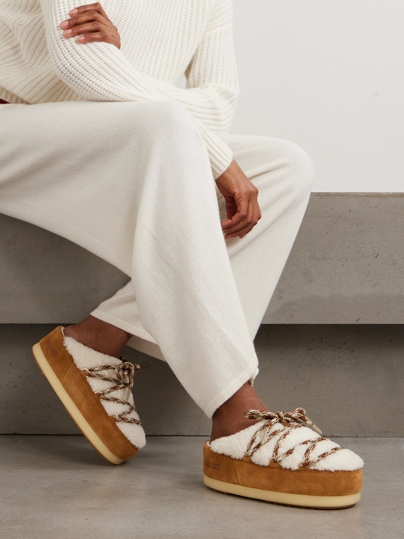 MOON BOOT Evx Shearling And Suede Mules outlook