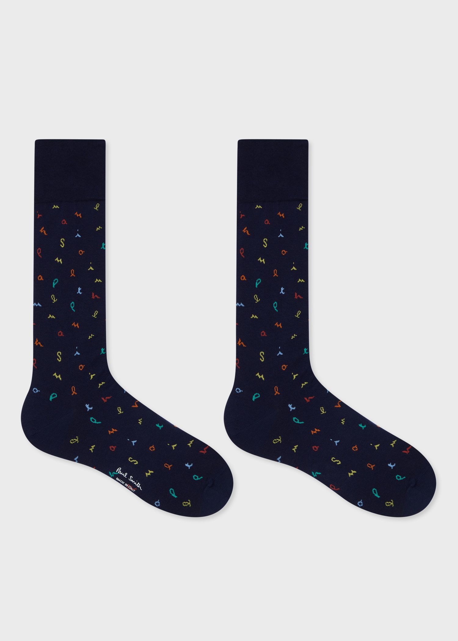 Navy 'Letters' Socks - 2