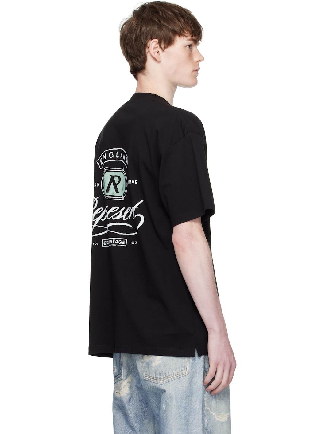 Black Grand Vintage Hand Drawn T-Shirt - 3