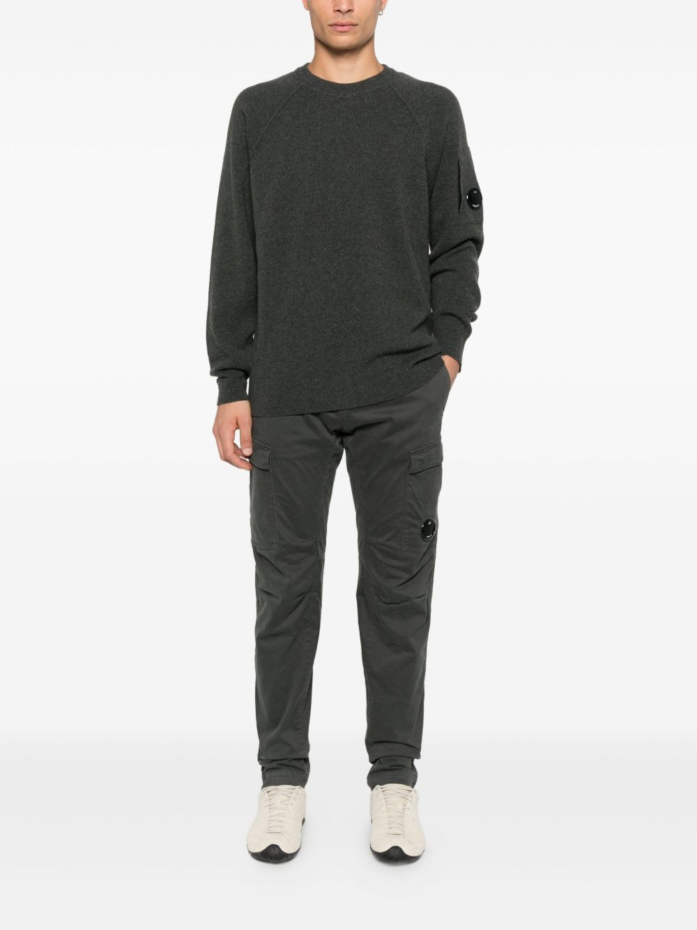 raglan-sleeve lens-detail sweater - 2
