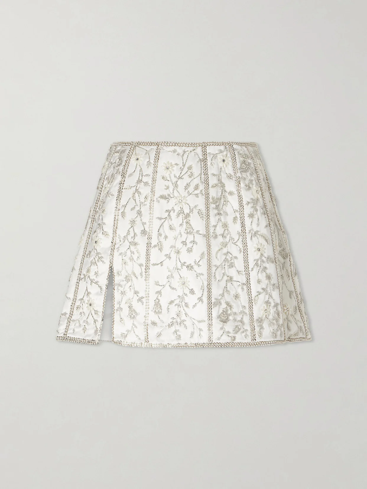 Brigitte Crystal-embellished Satin Mini Skirt - 1