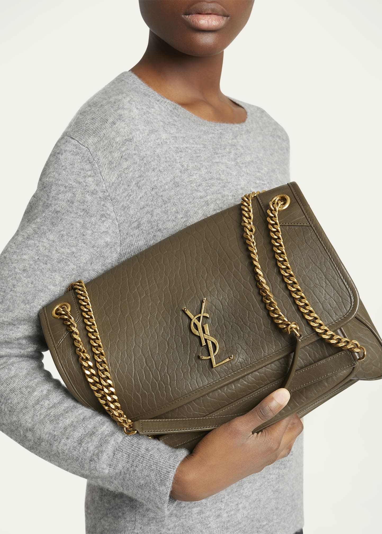Niki Large YSL Crossbody Bag in Lambskin Leather - 5