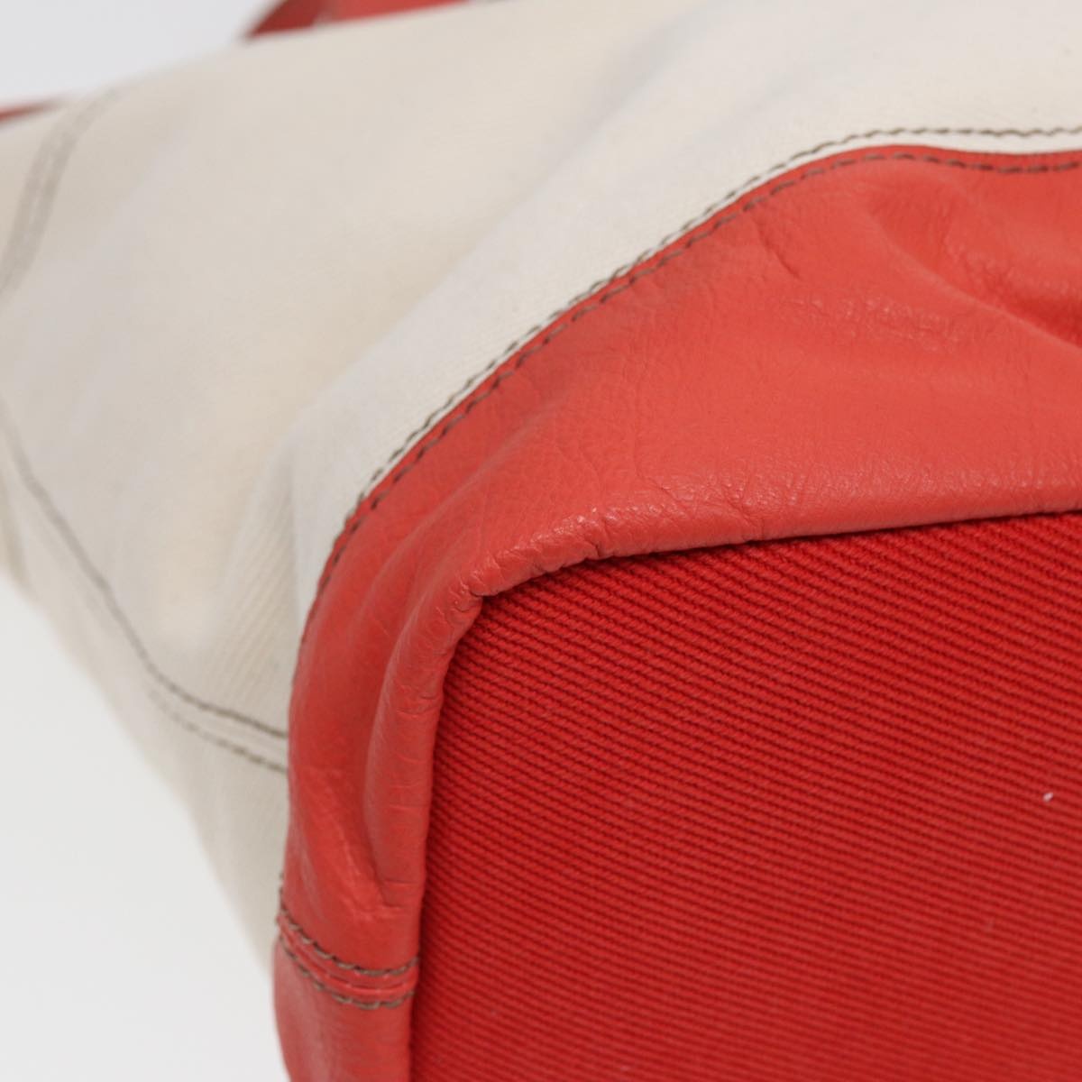 Burberry Blue Label Tote Bag Canvas White Orange - 15