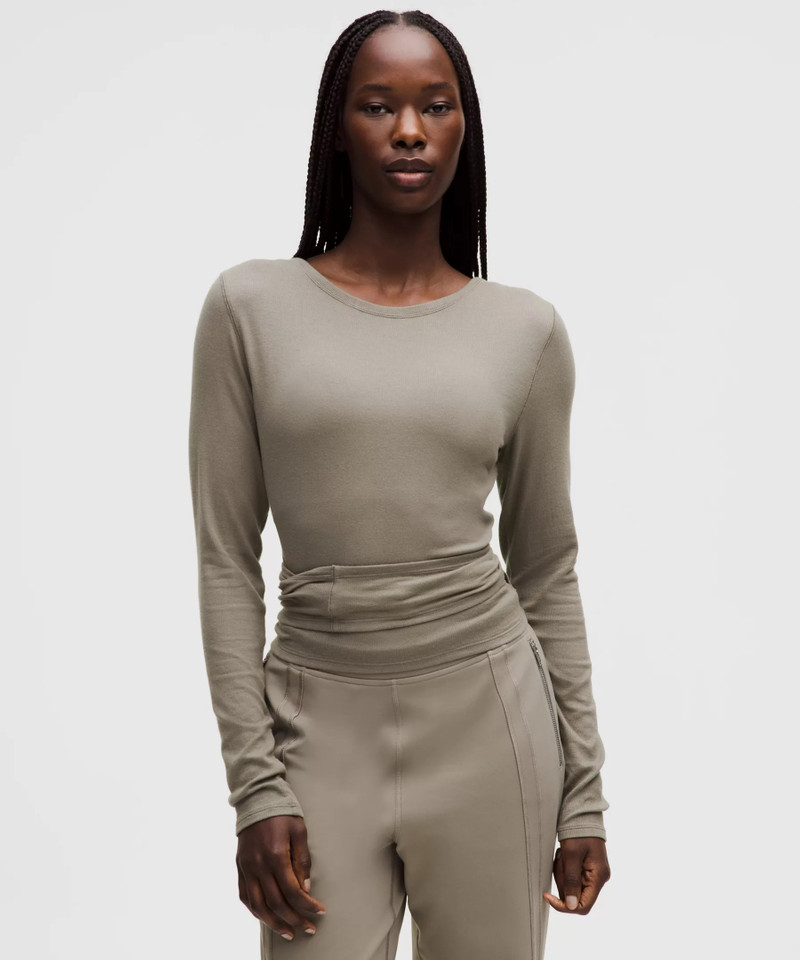 Front-to-Back Wrap-Waist Long-Sleeve Shirt 6