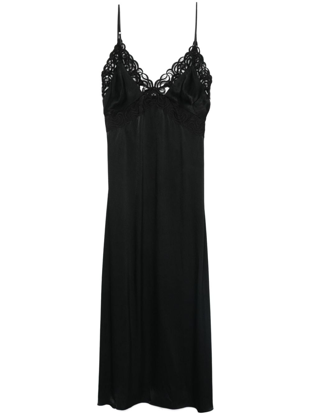 embroidered-edge midi dress - 1