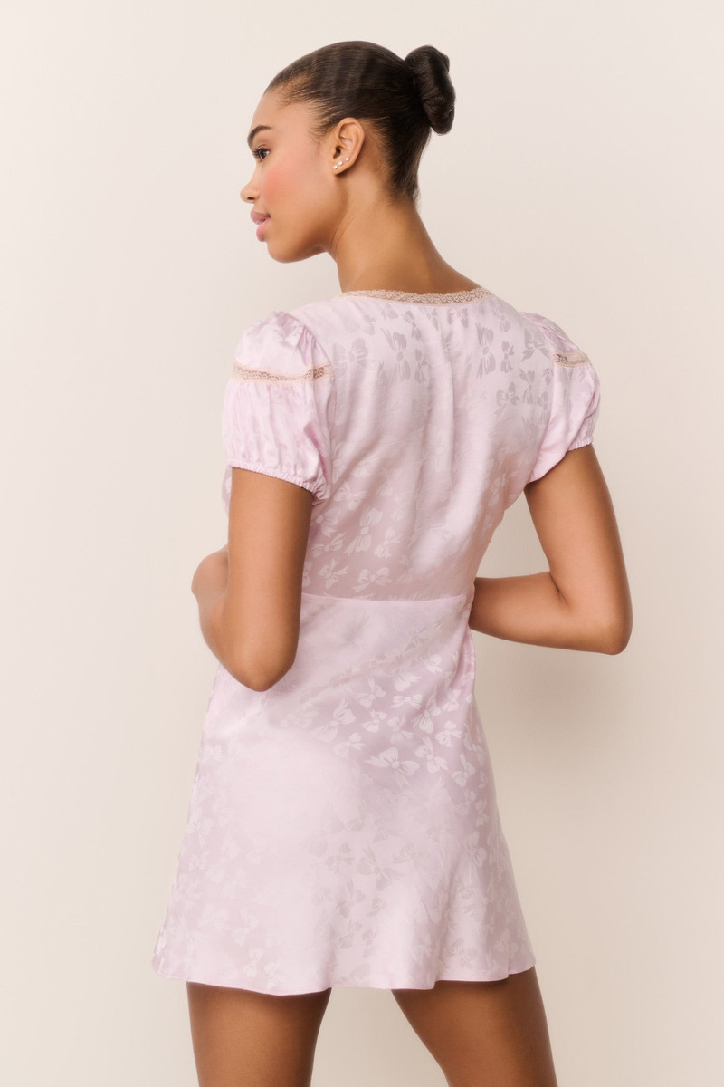 Sylara Silk-Blend Bow Jacquard Mini Dress 5