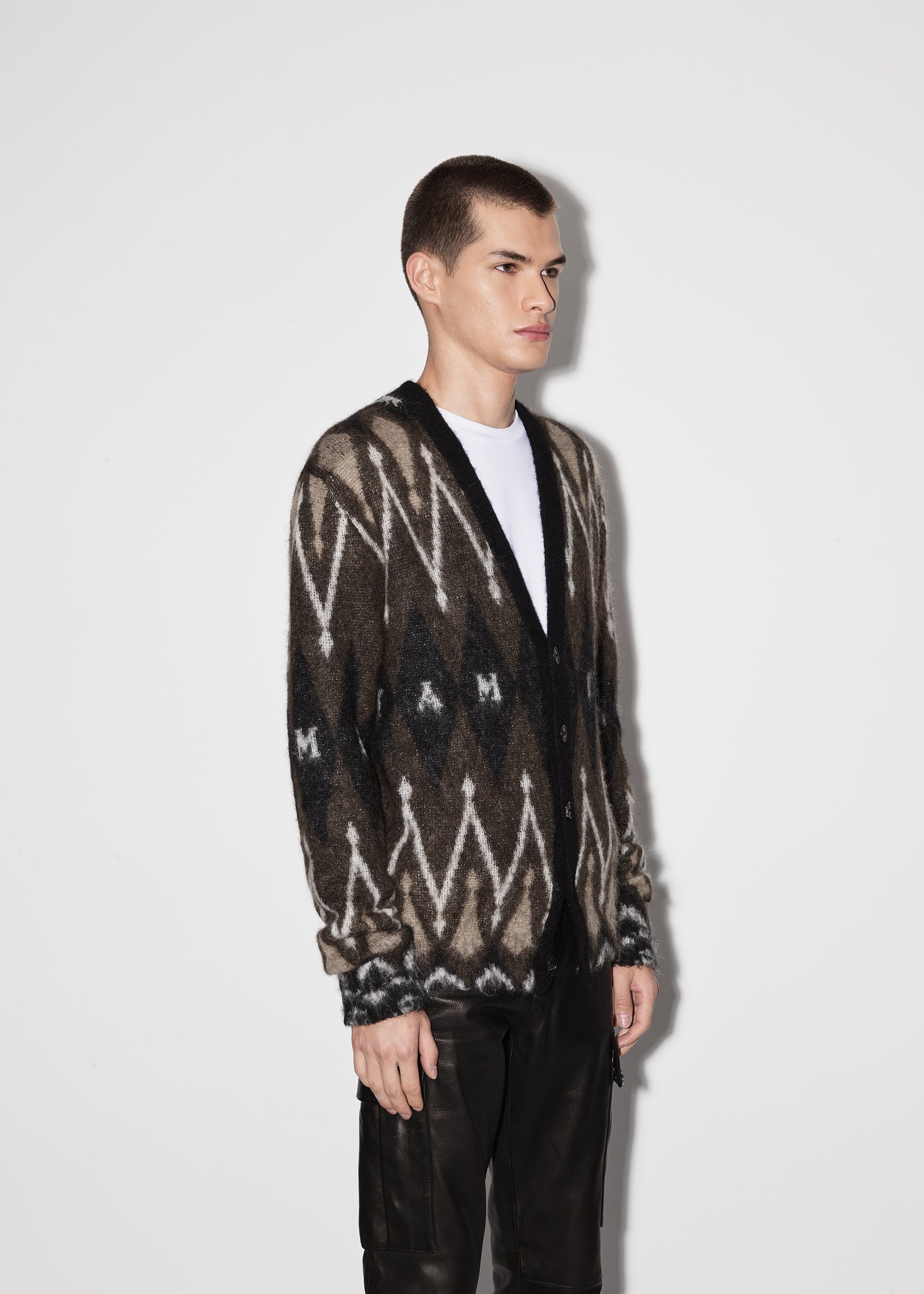 ARGYLE MOHAIR CARDIGAN - 3