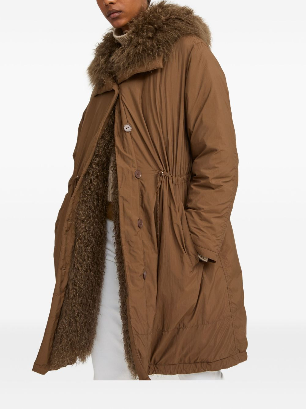 lambshearling-trimmed parka coat - 3
