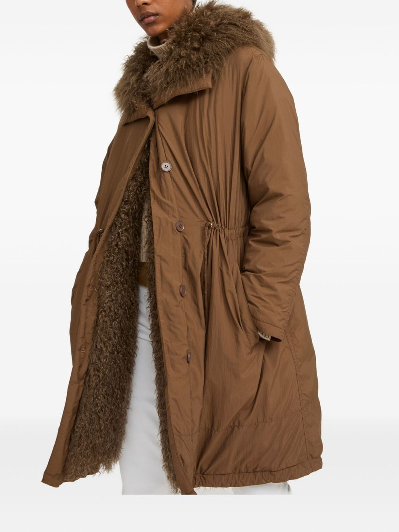 lambshearling-trimmed parka coat 3