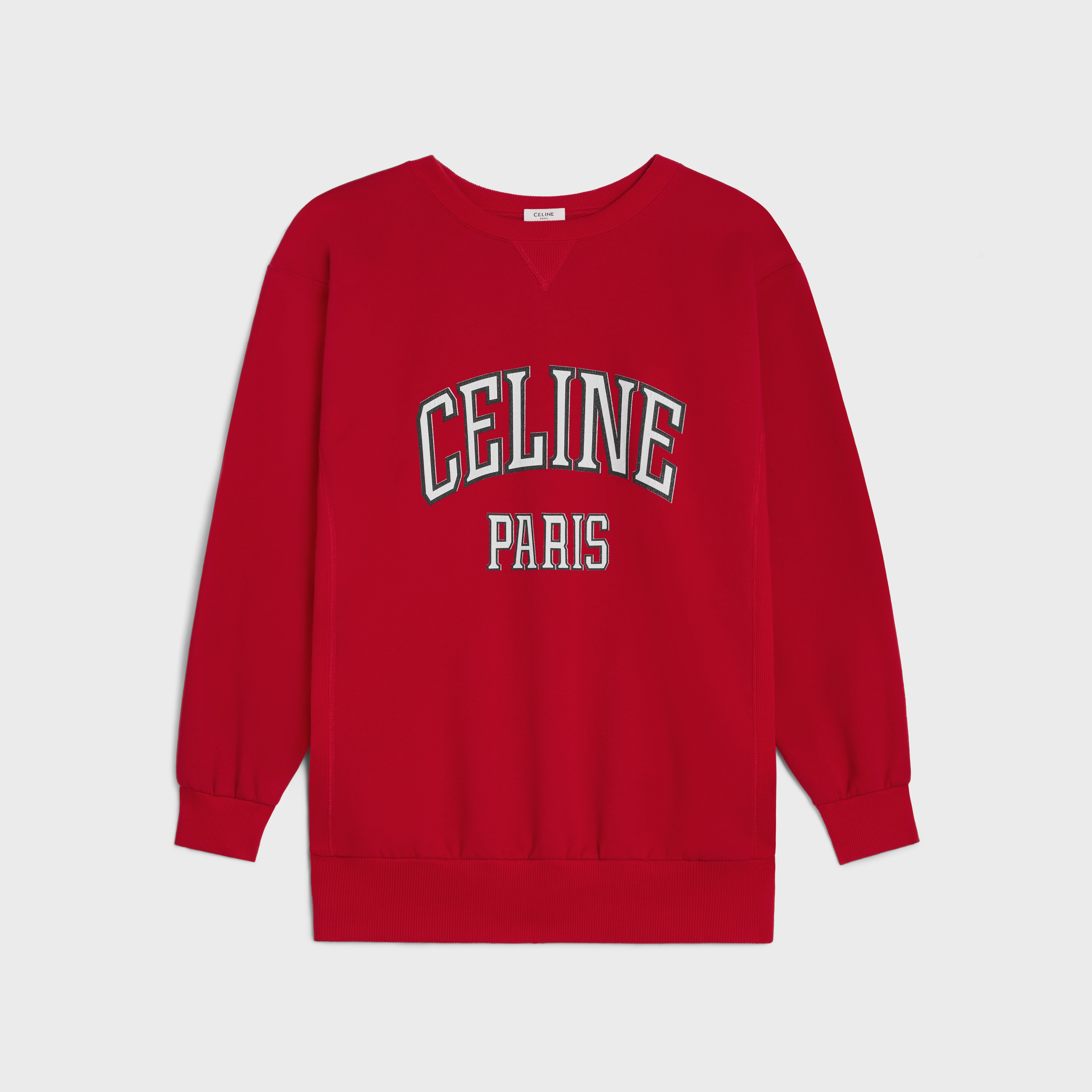 oversized celine sweatshirt in cotton fleece - 1