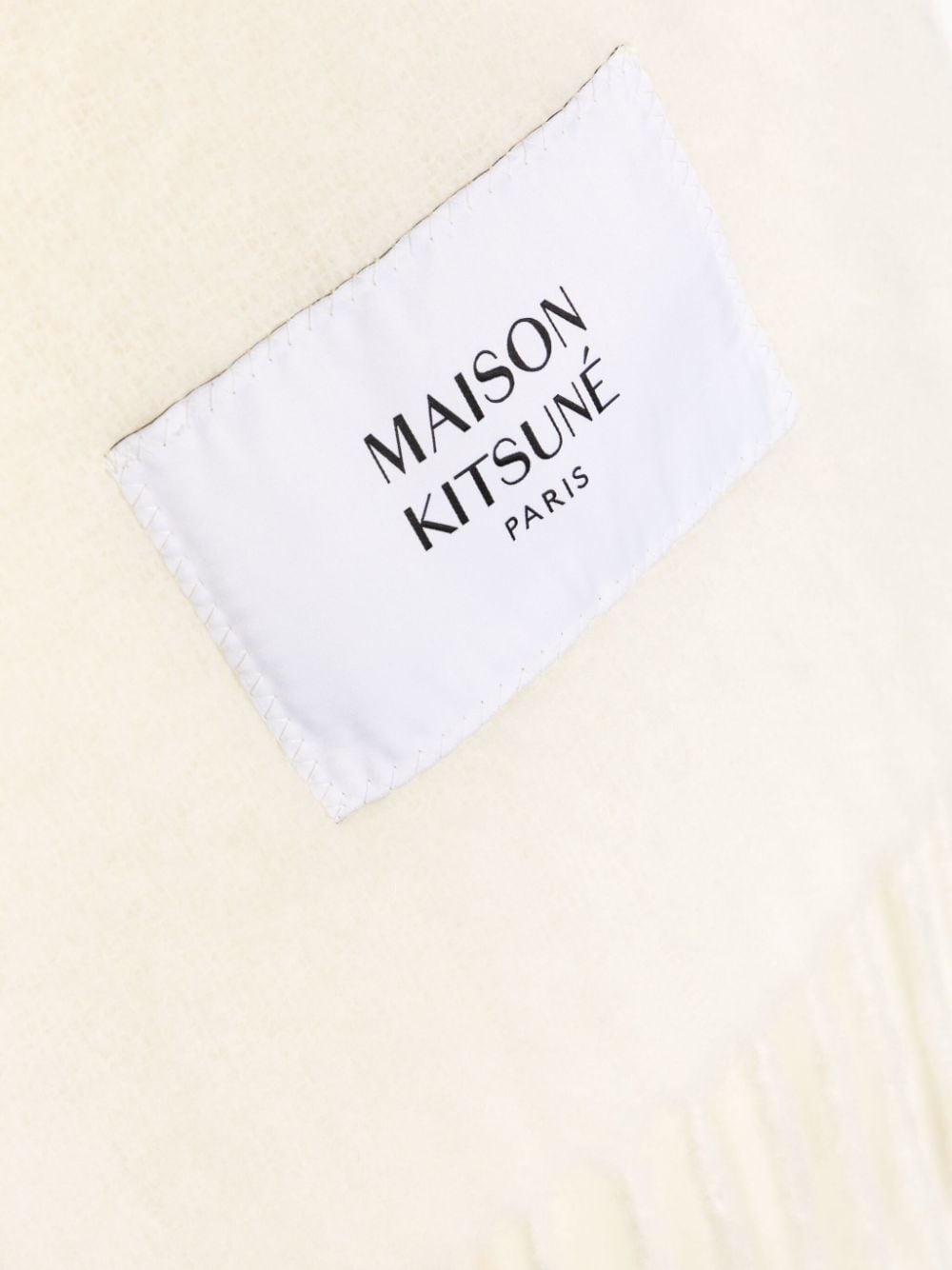 logo-patch fringed scarf - 3