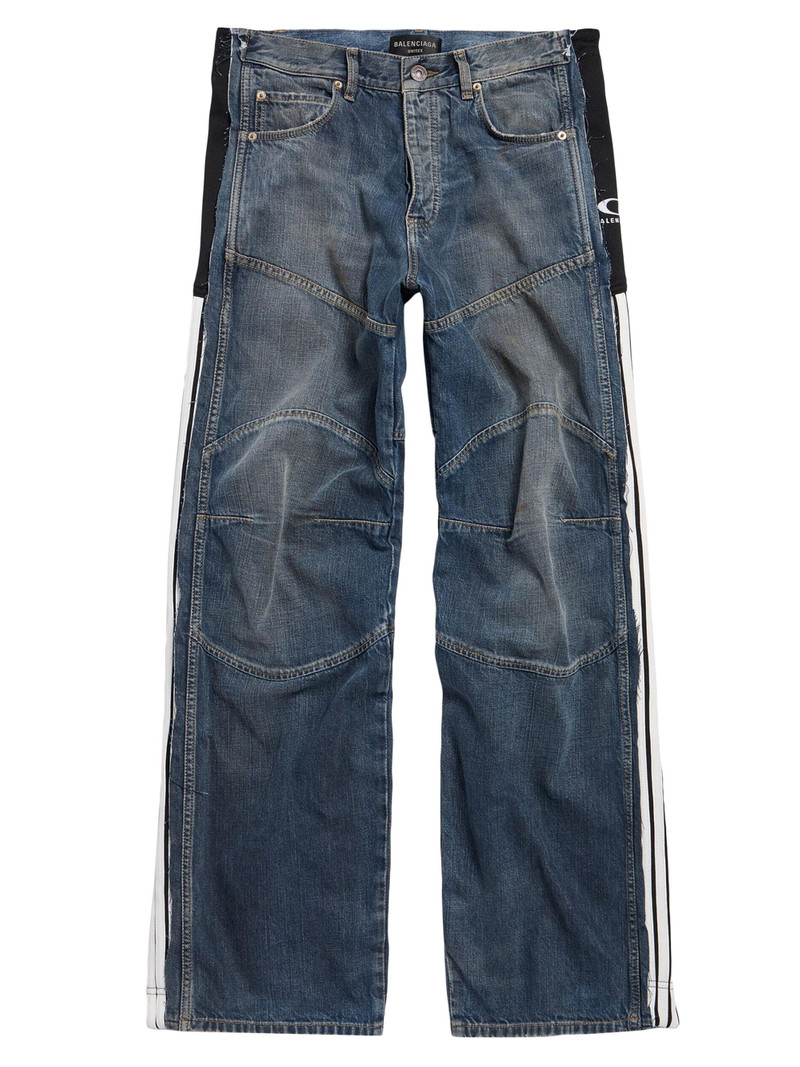 Men's Cut-Up Tracksuit Jeans - Blue 1