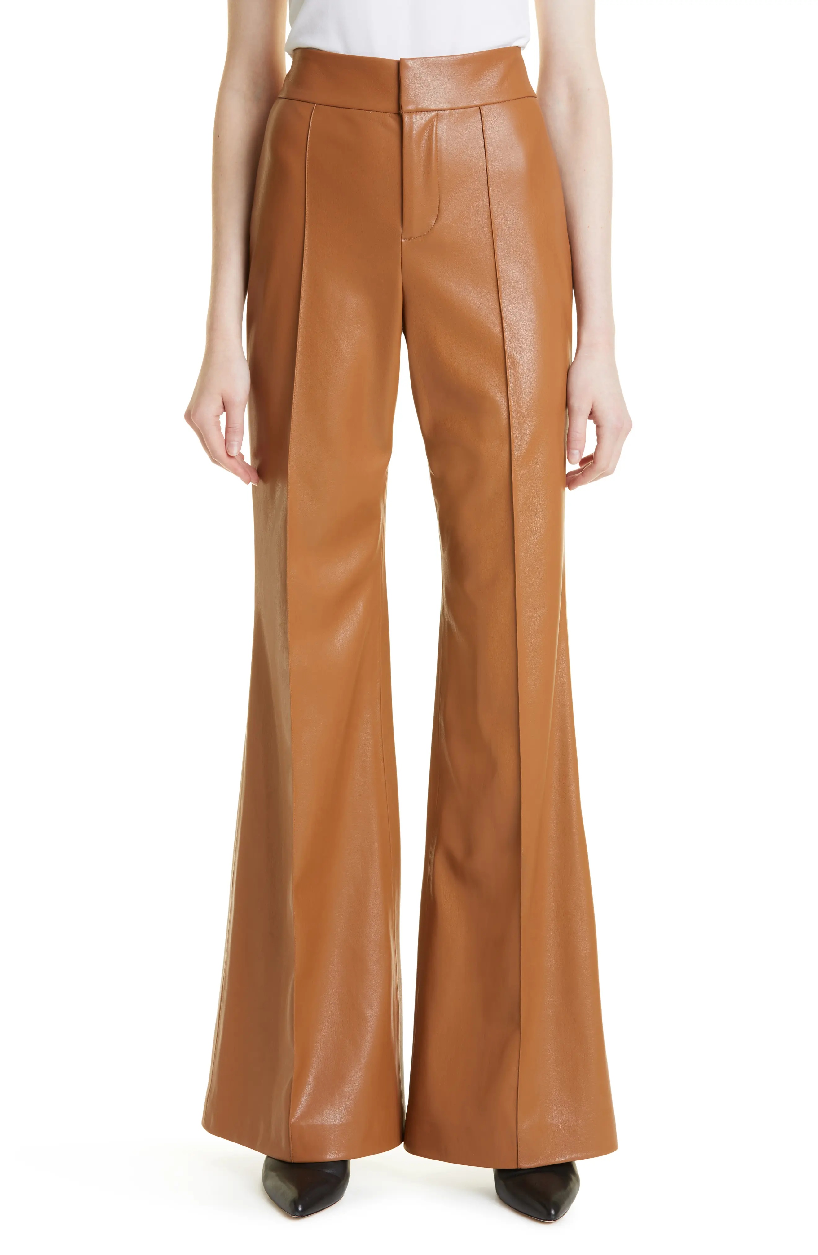 Dylan High Waist Faux Leather Wide Leg Pants - 1