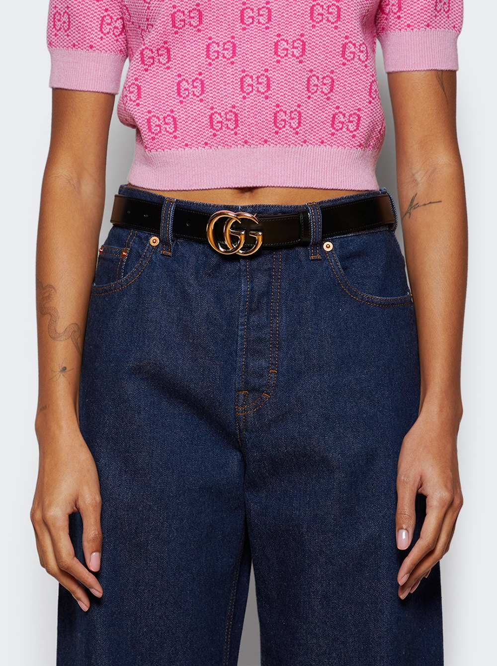 Gg Marmont Thin Belt Black - 2