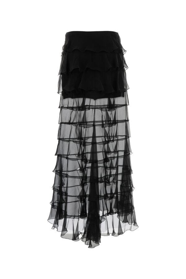 Black chiffon skirt - 3