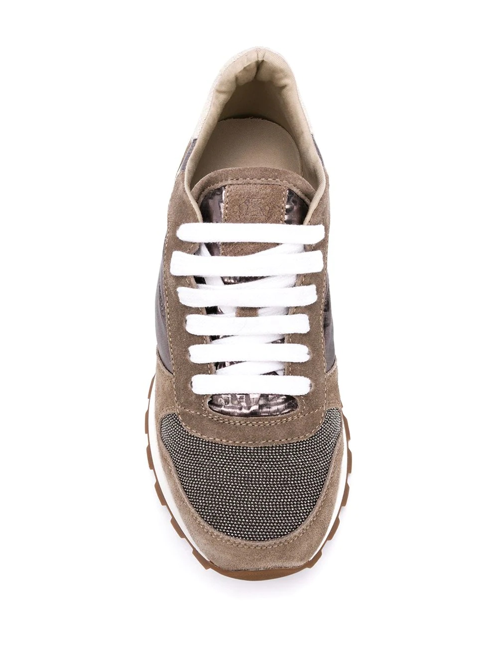 low top panelled sneakers - 4