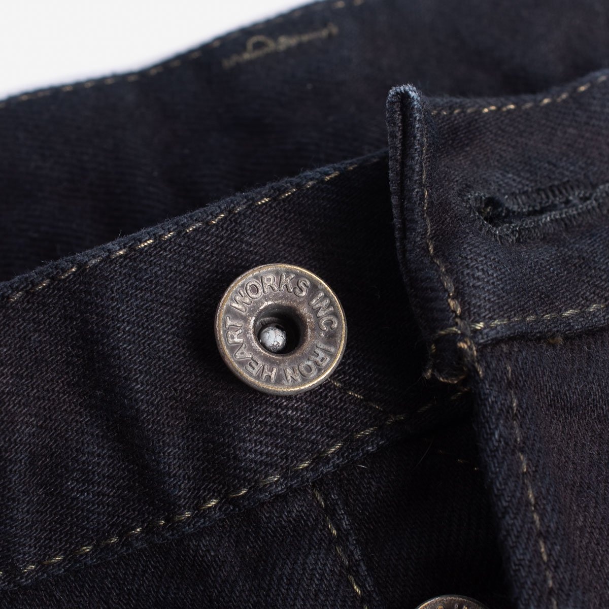 IH-777S-142od 14oz Selvedge Denim Slim Tapered Cut Jeans - Indigo Overdyed Black - 8